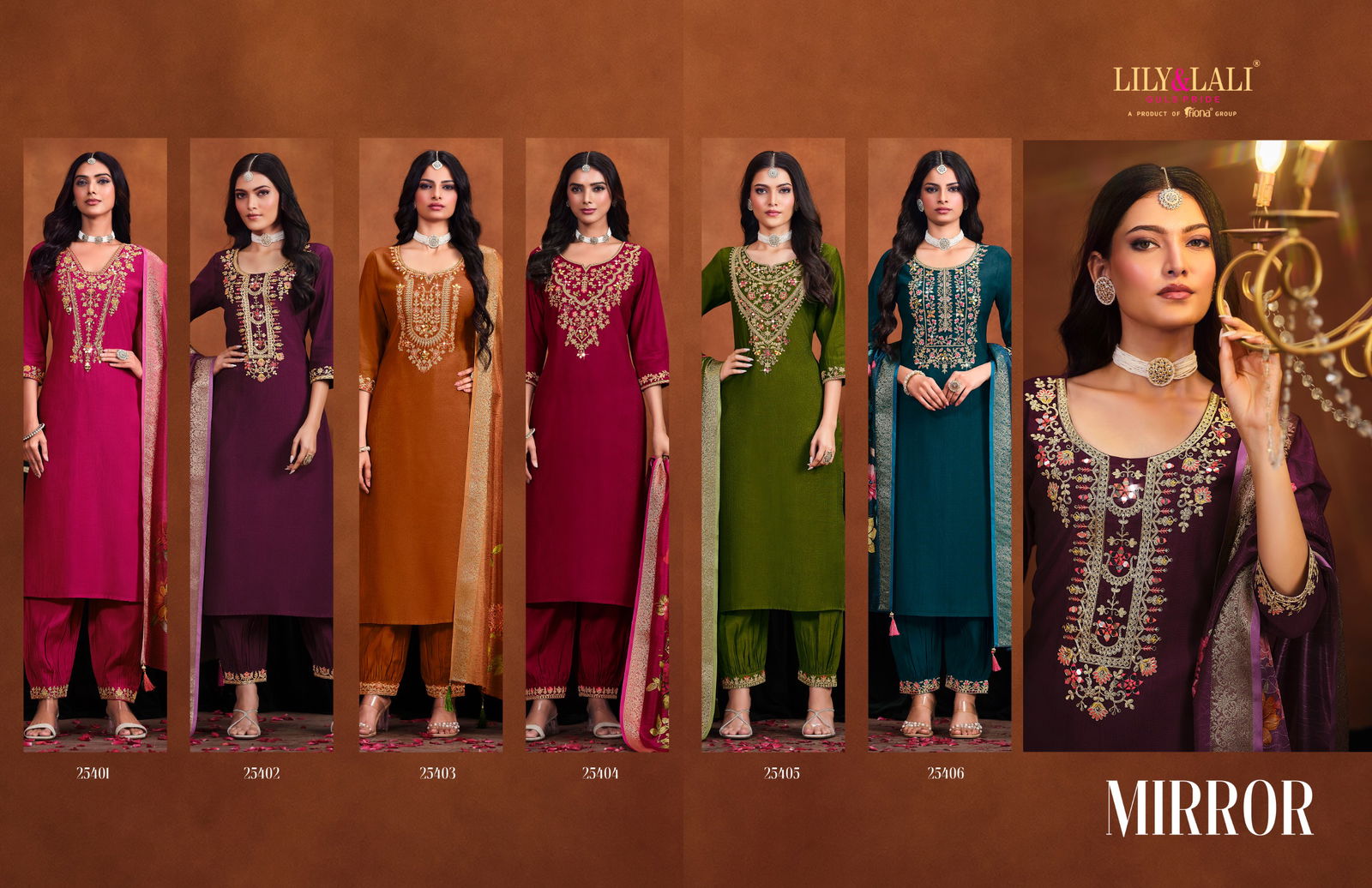 Mirror By Lily And Lali Viscose Kurti With Bottom Dupatta Suppliers In India